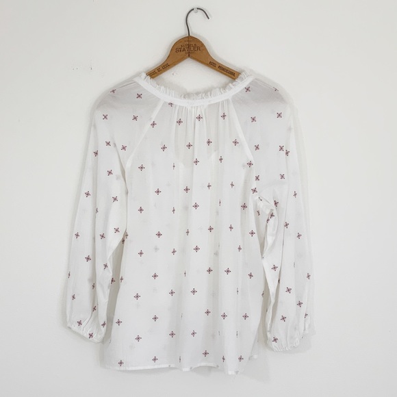 Pink Floral Embroidered Boho Peasant top - Picture 3 of 5